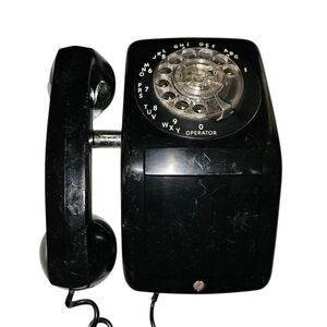 GTE Automatic Electric Dial/Rotary Wall-Mounted Phone W/ Side Mount Handset.